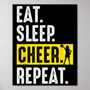 Affiche Équipe de pom-pom girls Manger Dormir Acclamer Rép