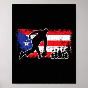 Affiche Équipe de Porto Rico Flag Bowling League entraîneu