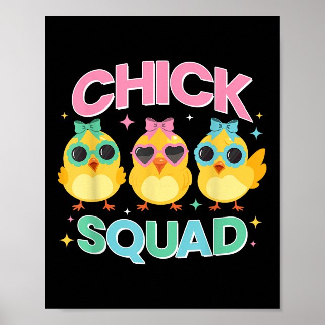 Affiche Équipe De Poussins Drôle Poussins De Pâques Pour E (Devant)