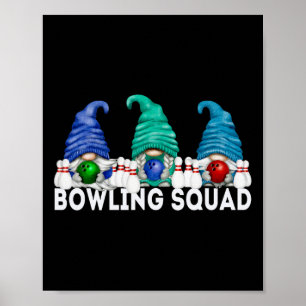Affiche Équipe de quilles de gnome drôle pour famille Bowl