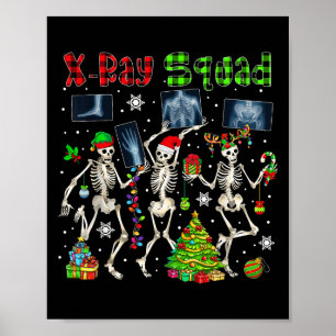 Affiche Équipe de radiographie Xmas Trois Santa Reindeer E