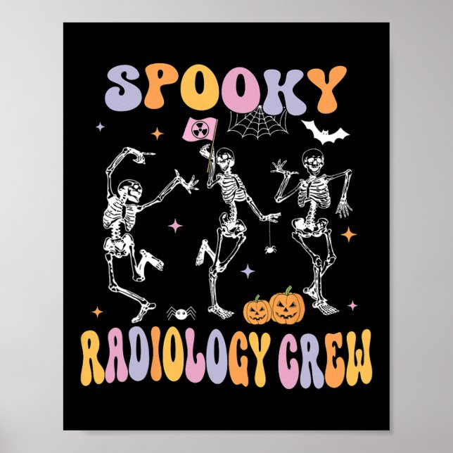 Affiche Équipe de radiologie squelette dansant effrayant T (Devant)
