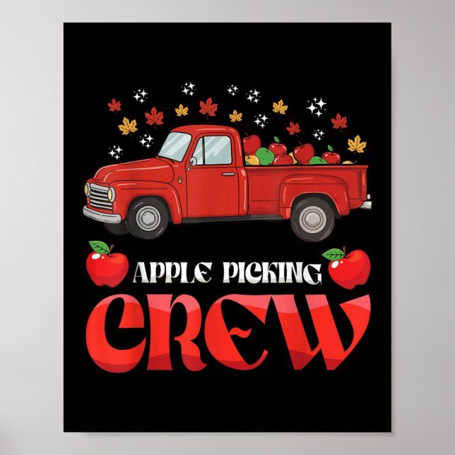 Affiche Équipe de ramassage de pommes Camion à pommes Amou (Devant)
