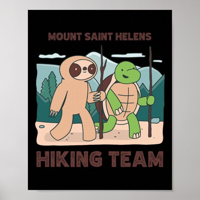 Affiche Équipe de randonnée du mont Saint Helens en expédi (Devant)