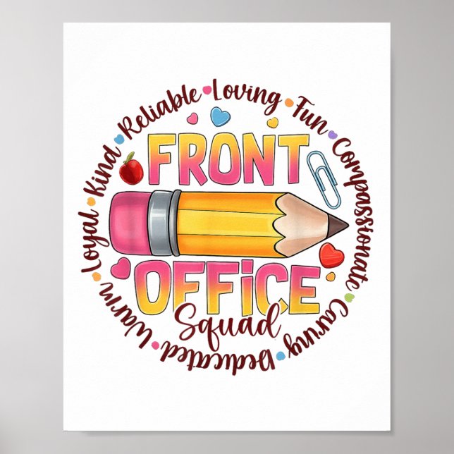 Affiche Équipe de réception colorée Appréciation Quot (Devant)