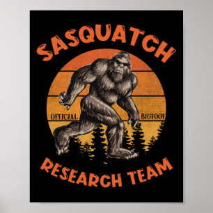 Affiche Équipe de recherche Bigfoot Retro Vintage Sasquatc