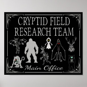 Affiche Équipe de recherche sur le terrain Cryptid Bureau