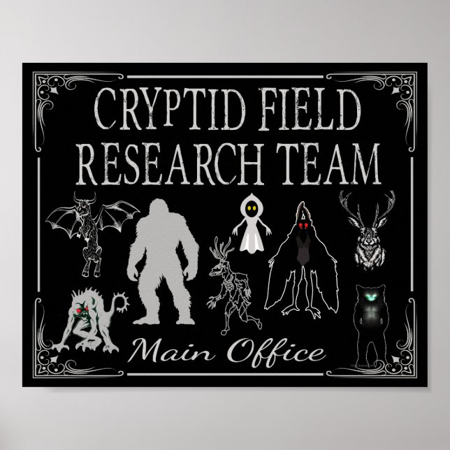 Affiche Équipe de recherche sur le terrain Cryptid Bureau  (Devant)