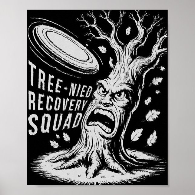 Affiche Équipe de Récupération Arborée Drôle Disc Golf Stu (Devant)