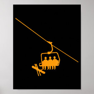 Affiche Équipe de remontée mécanique de ski sauvetage bien