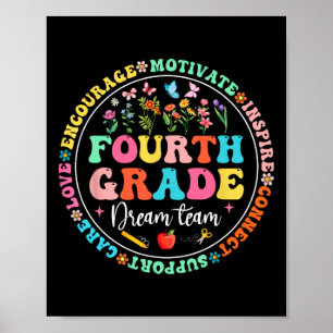 Affiche Équipe de rêve de quatrième année, enseignant de r