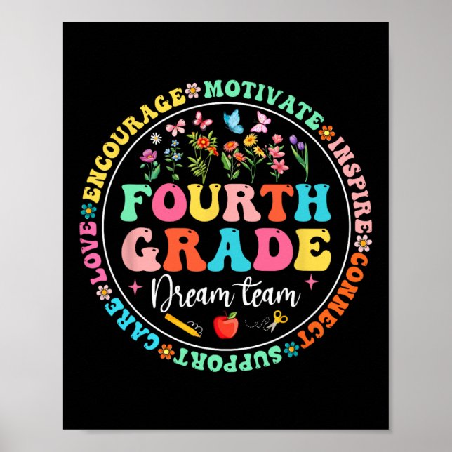 Affiche Équipe de rêve de quatrième année, enseignant de r (Devant)