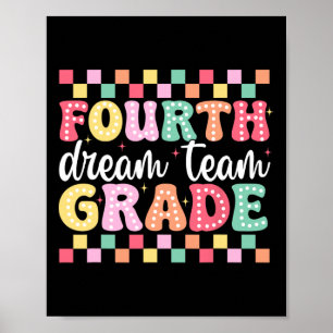 Affiche Équipe de rêve de quatrième année Enseignante Femm