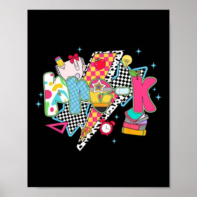 Affiche Équipe de rêve pré-Maternelle chic Préscolaire Ret (Devant)