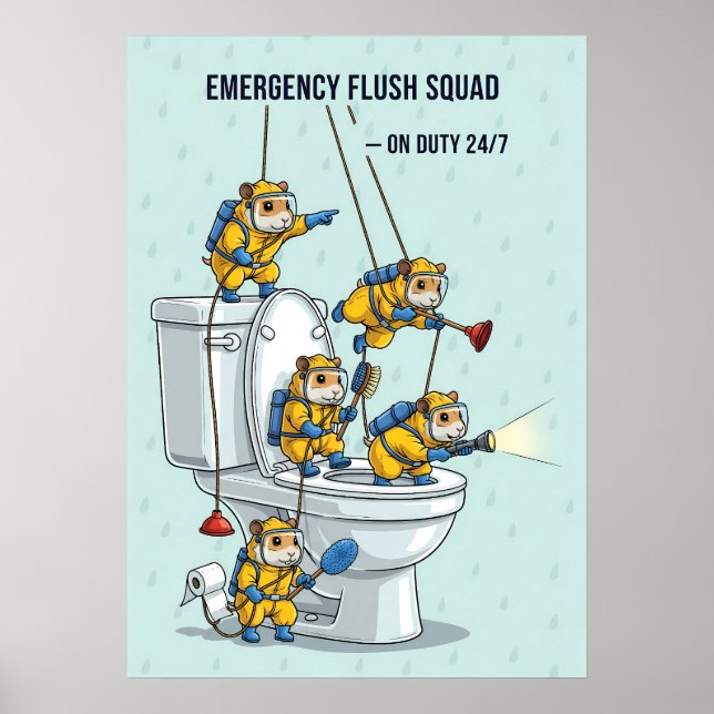Affiche Équipe de Rinçage d'Urgence (Devant)