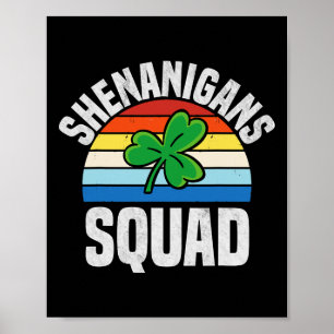 Affiche Équipe de Shenanigans Shamrocks Irlandais Drôle St