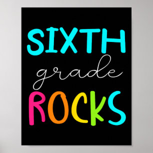Affiche Équipe de sixième année Rocks Professeur de 6e ann