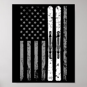 Affiche Équipe de ski de descente 4 juillet États-Unis Dra