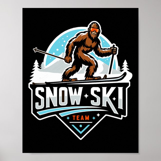 Affiche Équipe de ski Sasquatch Snow Ski Team Bigfoot de b (Devant)