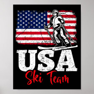 Affiche Équipe de ski Usa amérique ski sports d'hiver ski