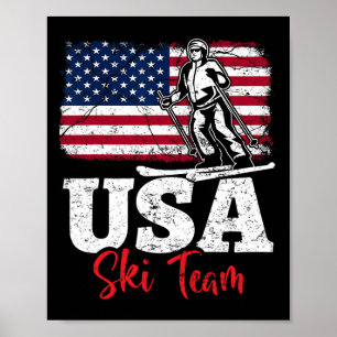 Affiche Équipe de ski Usa Amérique Ski Winter Sports Nous 