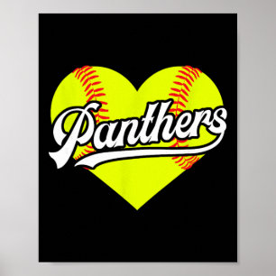 Affiche Équipe de softball Heart Panthers T-ball Little Le