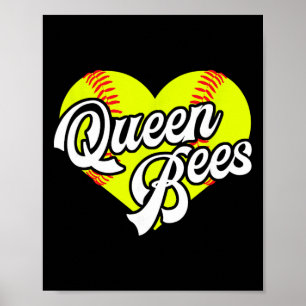Affiche Équipe de softball Queen Bees Ligue de T-ball pour