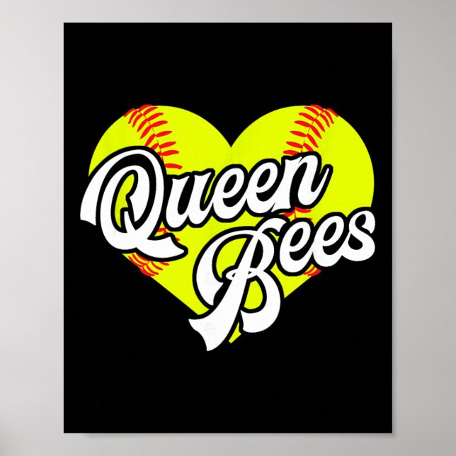 Affiche Équipe de softball Queen Bees Ligue de T-ball pour (Devant)