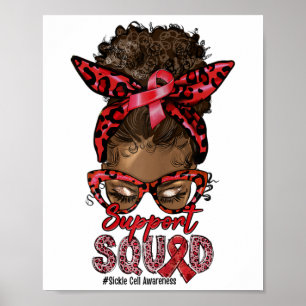 Affiche Équipe de soutien Afro Messy Bun Leopard Sickle Ce