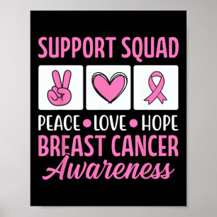 Affiche Équipe De Soutien Au Cancer Du Sein Pour Les Guerr