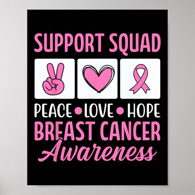 Affiche Équipe De Soutien Au Cancer Du Sein Pour Les Guerr (Devant)