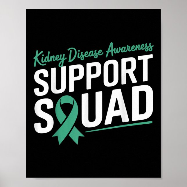 Affiche Équipe De Soutien Au Ruban Vert Pour La Maladie Du (Devant)