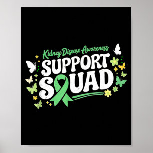 Affiche Équipe de soutien au ruban vert pour la maladie ré
