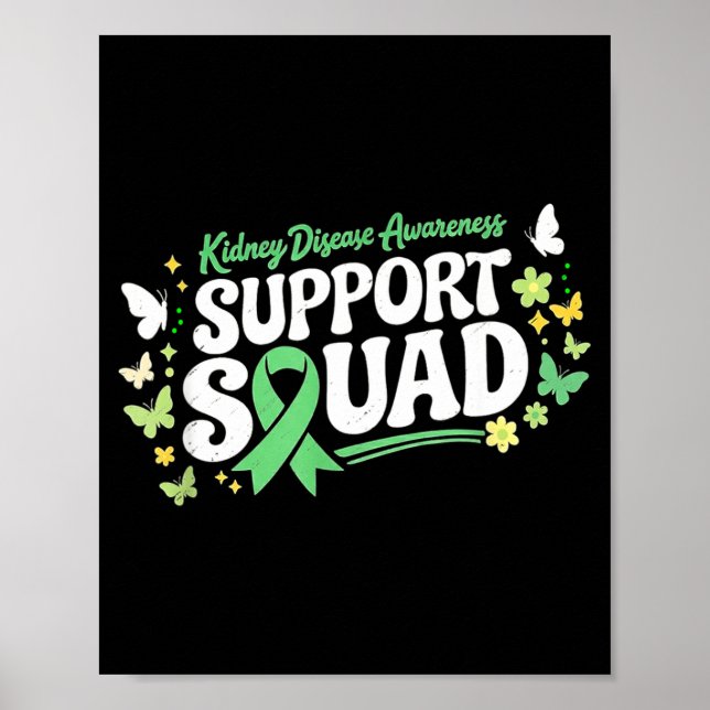 Affiche Équipe de soutien au ruban vert pour la maladie ré (Devant)