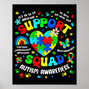 Affiche Équipe de soutien casse-tête de sensibilisation à
