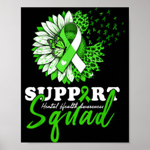 Affiche Équipe de soutien Cheveux Tournesol Santé mentale