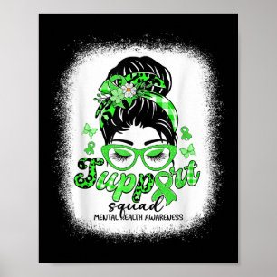 Affiche Équipe de soutien chignon désordonné femmes sensib