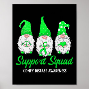 Affiche Équipe de soutien du Gnome Green Ribbon Maladie du