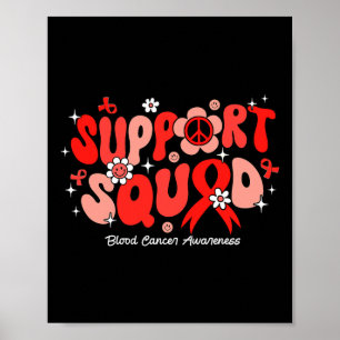 Affiche Équipe de soutien Groovy Ruban rouge sensibilisati