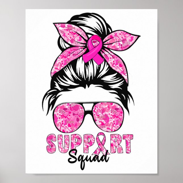 Affiche Équipe de soutien Guerrier de sensibilisation au c (Devant)