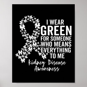 Affiche Équipe De Soutien Je Porte Le Vert Pour La Maladie