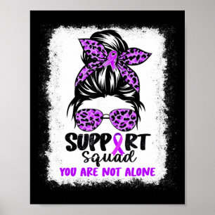 Affiche Équipe de soutien Messy Bun Purple Warrier Alzheim