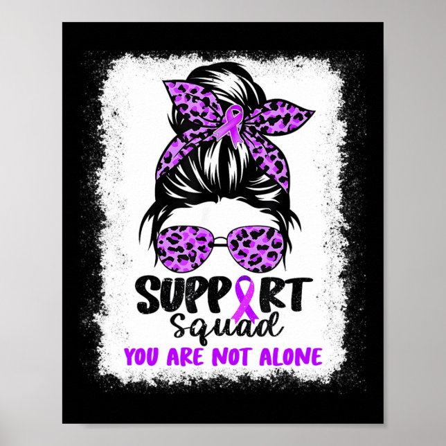Affiche Équipe de soutien Messy Bun Purple Warrier Alzheim (Devant)