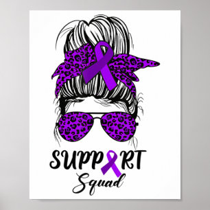 Affiche Équipe de soutien Messy Bun Purple Warrier Heimerh