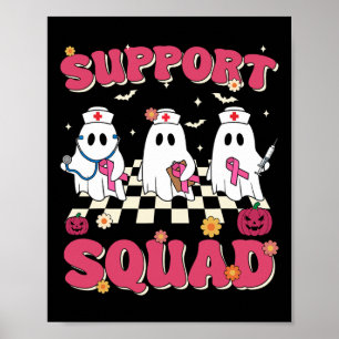 Affiche Équipe de soutien Rétro Super infirmière Cancer du