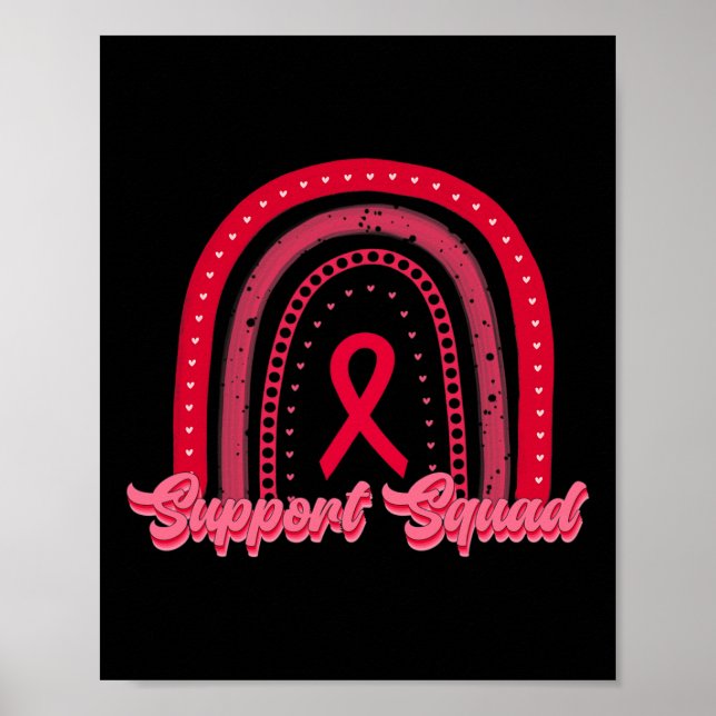 Affiche Équipe de soutien rouge Ruban arc-en-ciel de sensi (Devant)
