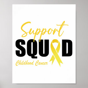 Affiche Équipe de soutien Ruban d'or de sensibilisation au