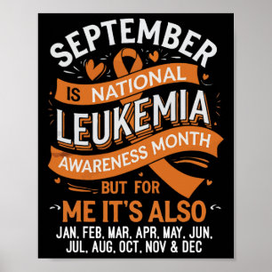 Affiche Équipe de soutien Ruban orange Leucémie Cancer du 