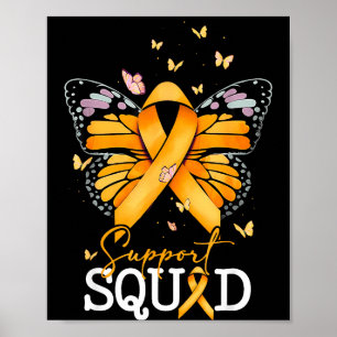 Affiche Équipe de soutien Ruban orange Sclérose en plaques