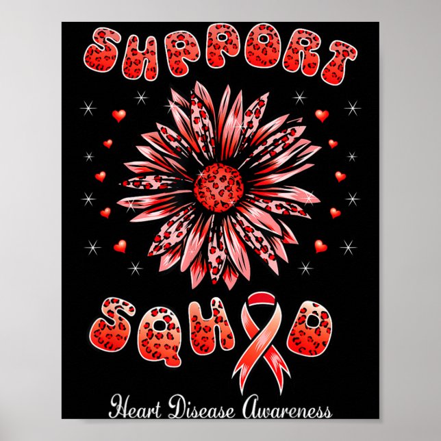 Affiche Équipe de soutien Ruban rouge sensibilisation aux  (Devant)